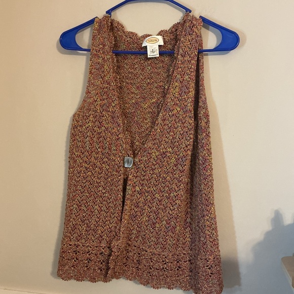 Talbots Multicolor Knit Vest | Women’s Small | Button Front Boho - Picture 3 of 7
